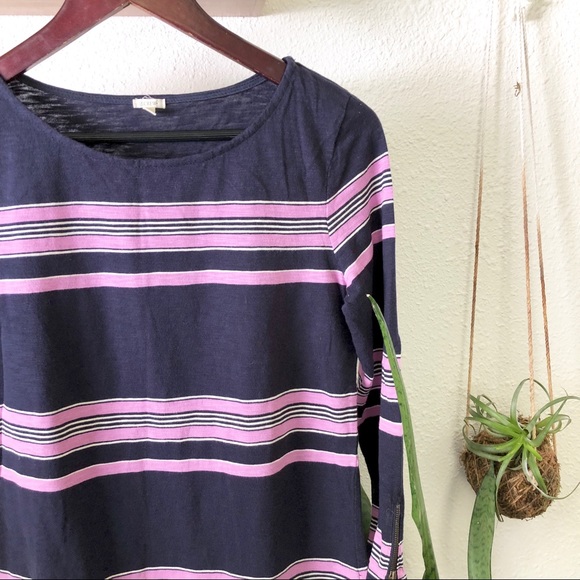 J Crew Navy/Orchid top - Picture 2 of 8